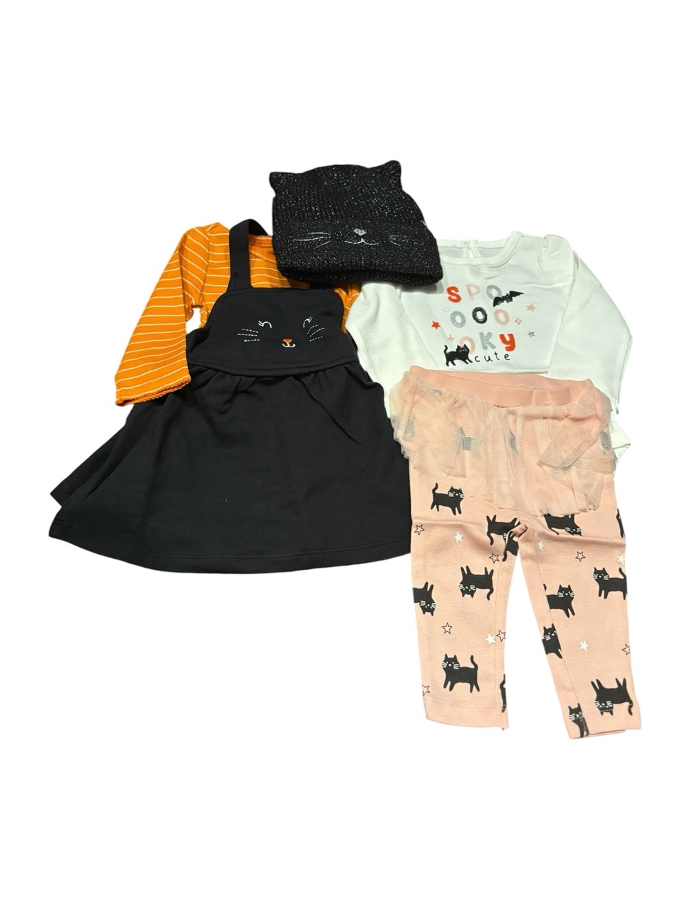 NWT Carter’s Halloween dress, 2pc outfit and Baby Gap hat, Size NB